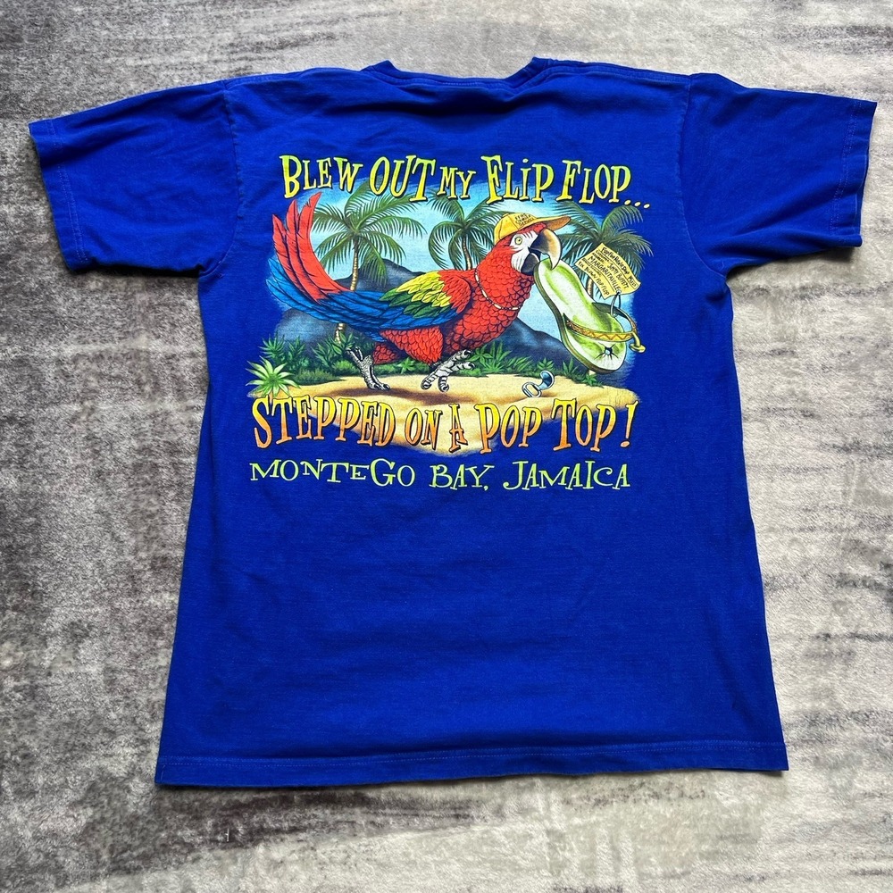 Vintage Y2K Jimmy Buffett Margaritaville Shirt Mens S Jamaica Parrot Flip Flop